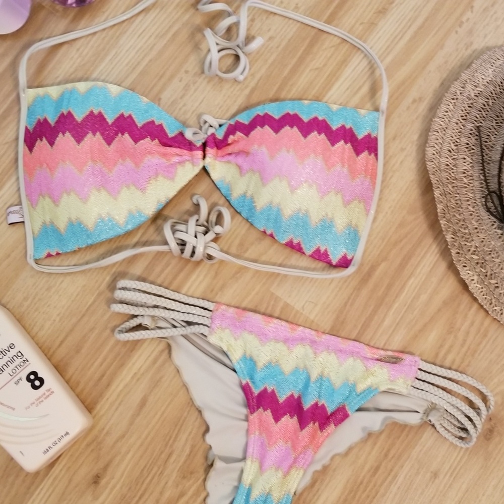 2 pcs Luli fama Colored Bikini  set